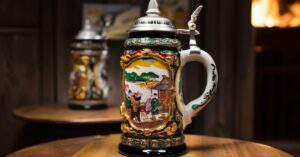 13-inch tall x 11 1/2-inch tall beer stein from Japan