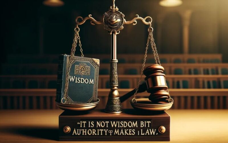 It Is Not Wisdom But Authority That Makes A Law. T - Tymoff